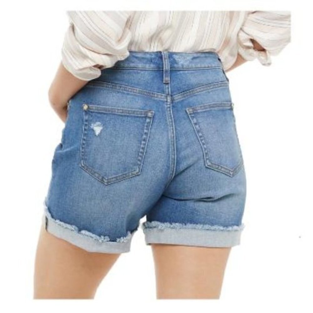 Jennifer Lopez Womens High Rise Light Wash Button Fly Jean Shorts Sz 12 New - Picture 2 of 9